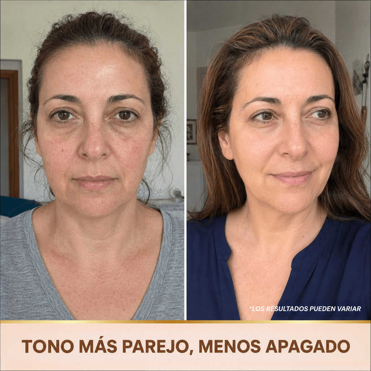 Tono mas parejo, menos apagado