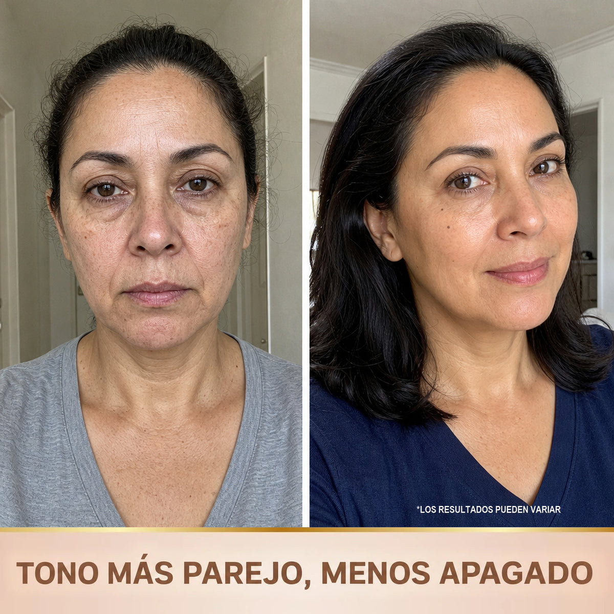 Tono mas parejo, menos apagado - antes y despues